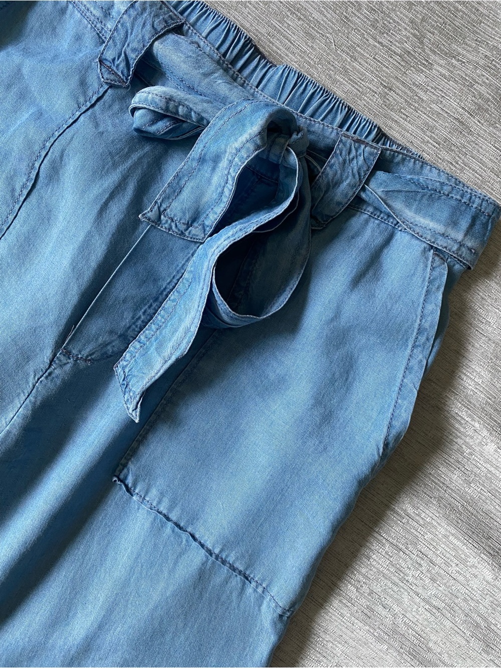 aerie Light Blue Wide Leg Tie-Waist Pants - Picture 3 of 9